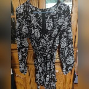 Bonkwa Women's Summer Deep V-Neck Floral Print Romper